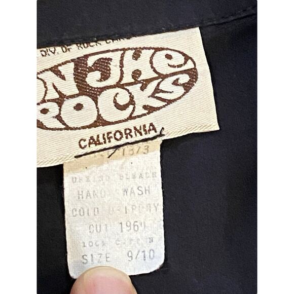 80’s ON THE ROCKS California Black Jumpsuit Retro Shirt One Piece Metallic Rock - Picture 7 of 9